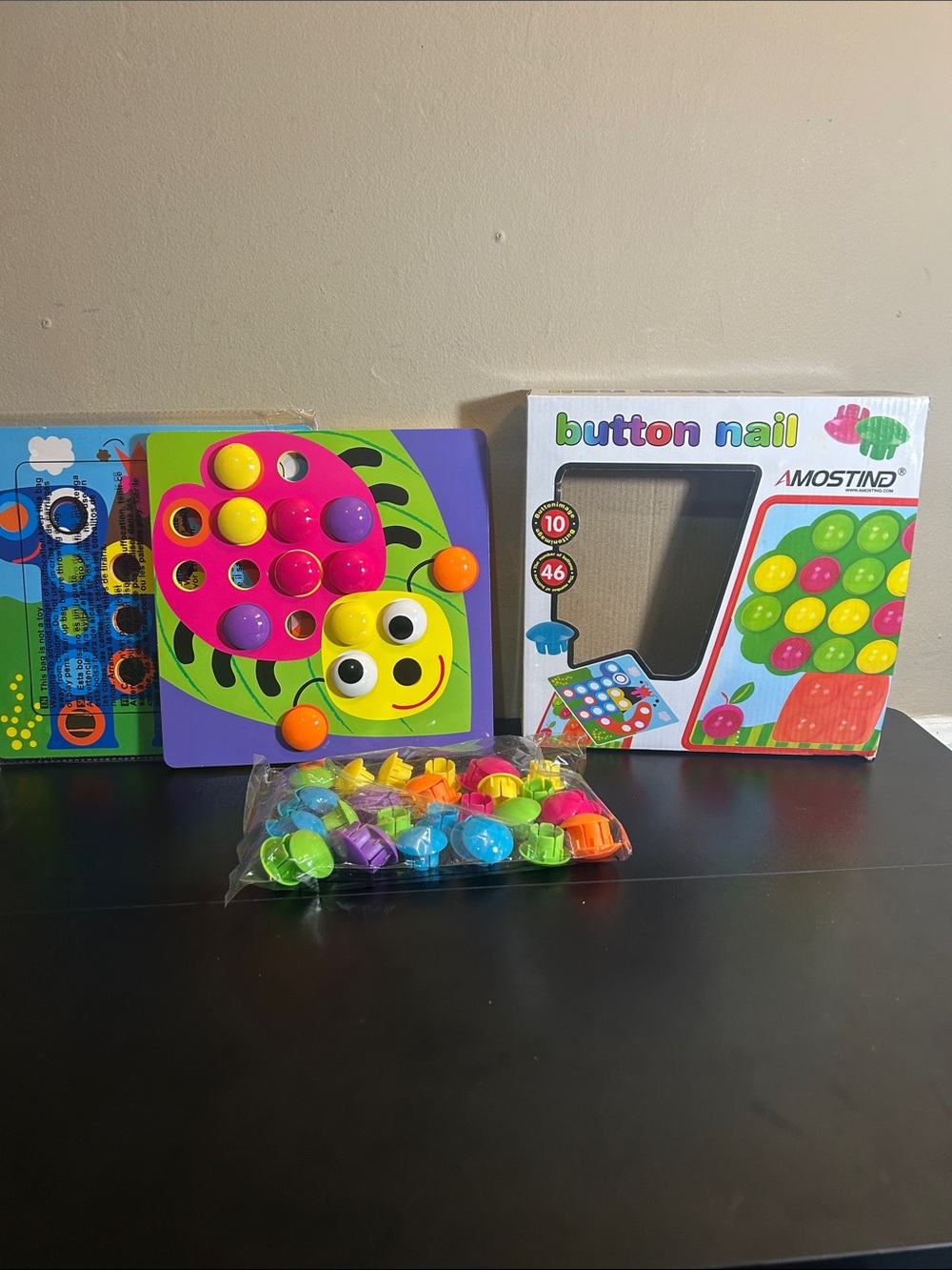 AMOSTING Button Art Color Matching Pegboard